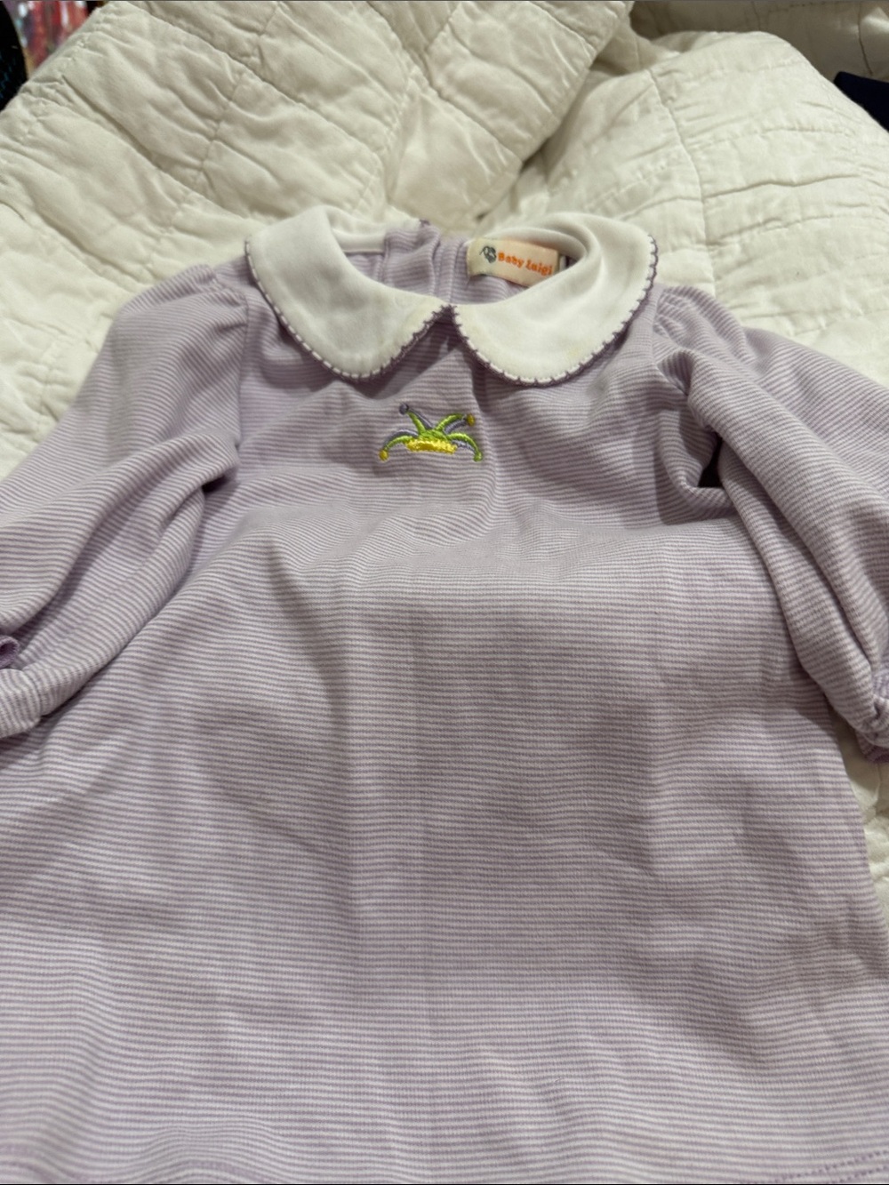 Bear Tail Lavender Peter Pan Collar Kids Dress